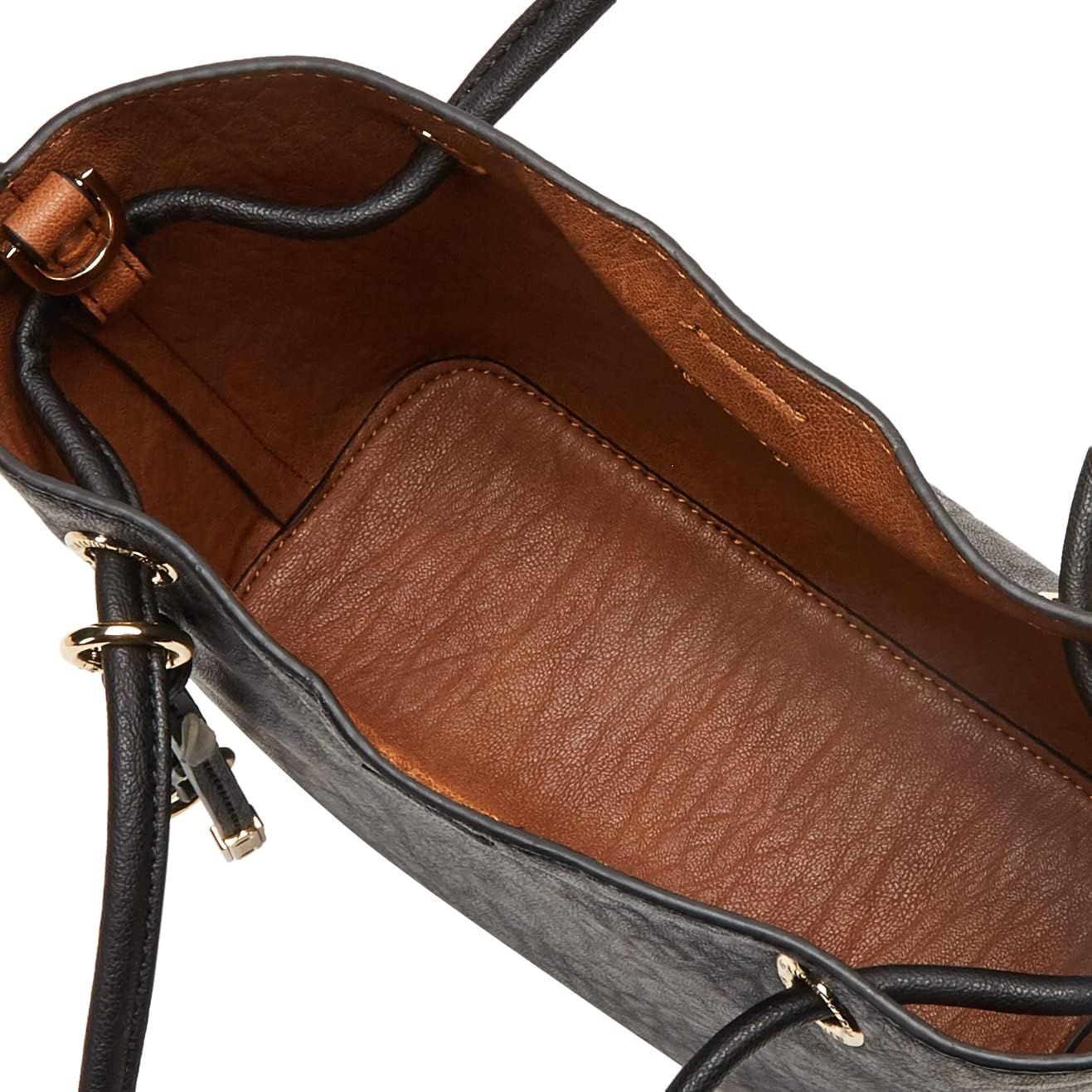 Interior view of the Calvin Klein Gabrianna Bubble Crossbody Bag showcasing its spacious design and stylish finish