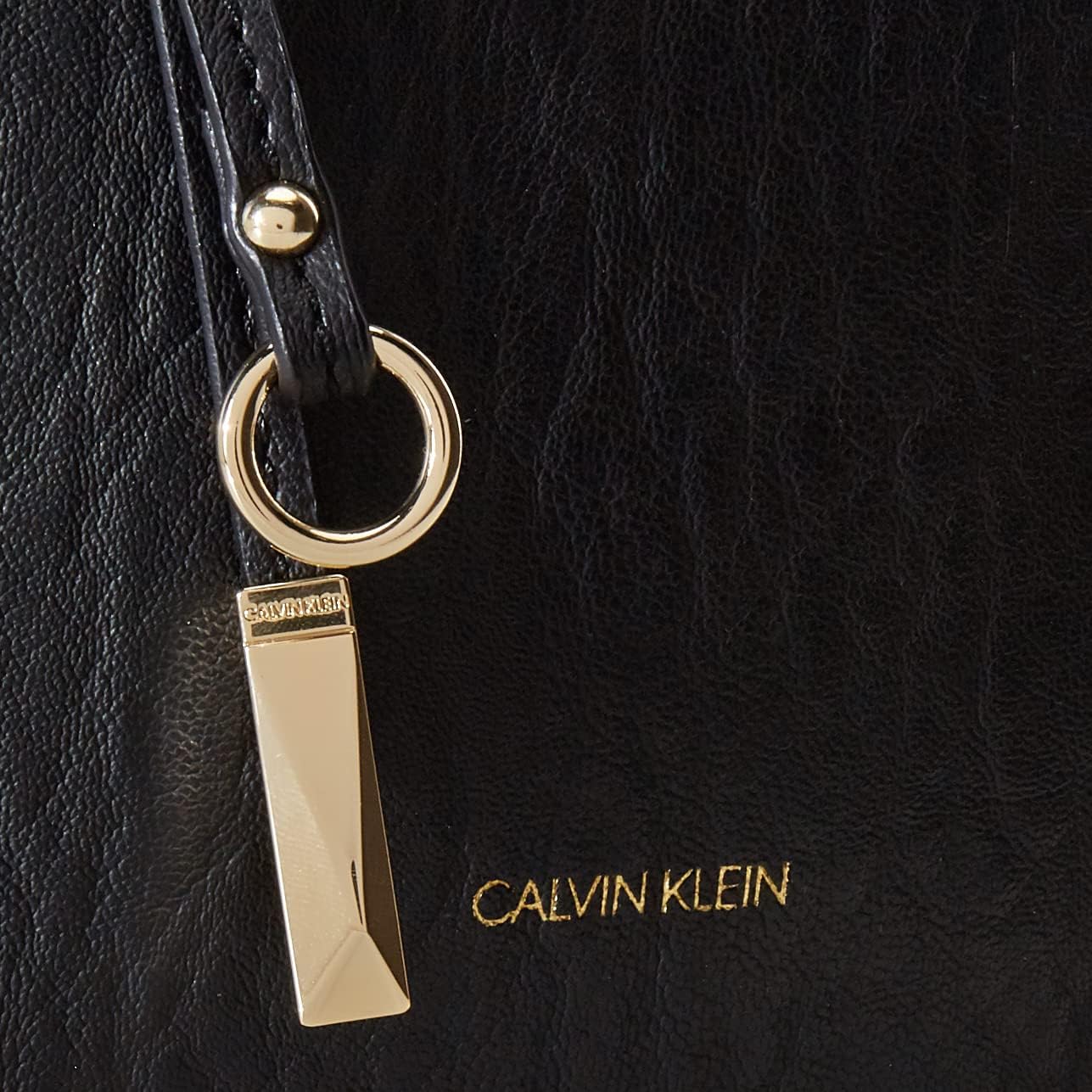 Calvin Klein Gabrianna Bubble Crossbody Bag in black with gold-tone accents and logo detail