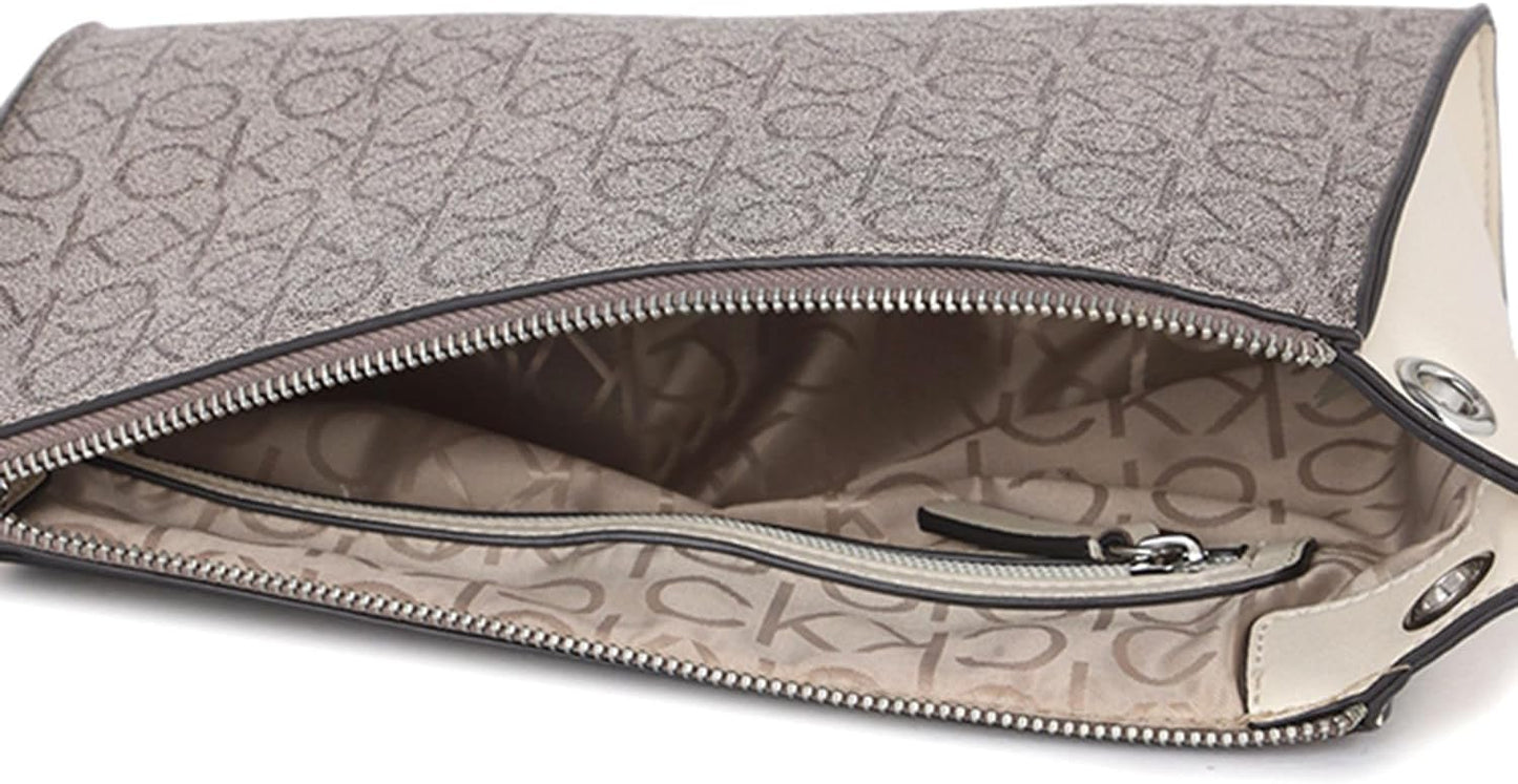 Calvin Klein Reyna crossbody bag interior view showcasing spacious compartment with zipper pocket