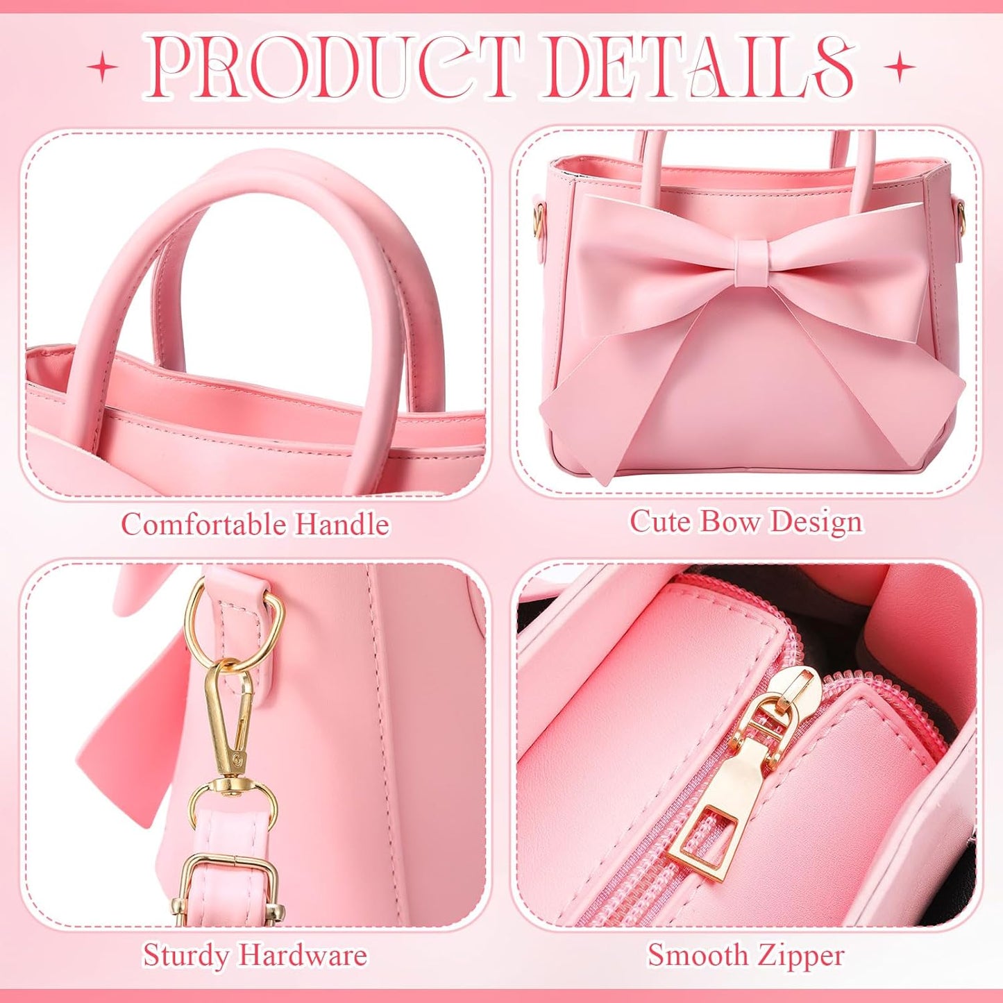 Pink Modan Online crossbody bag with cute bow design and sturdy hardware, one of the cute purses for women