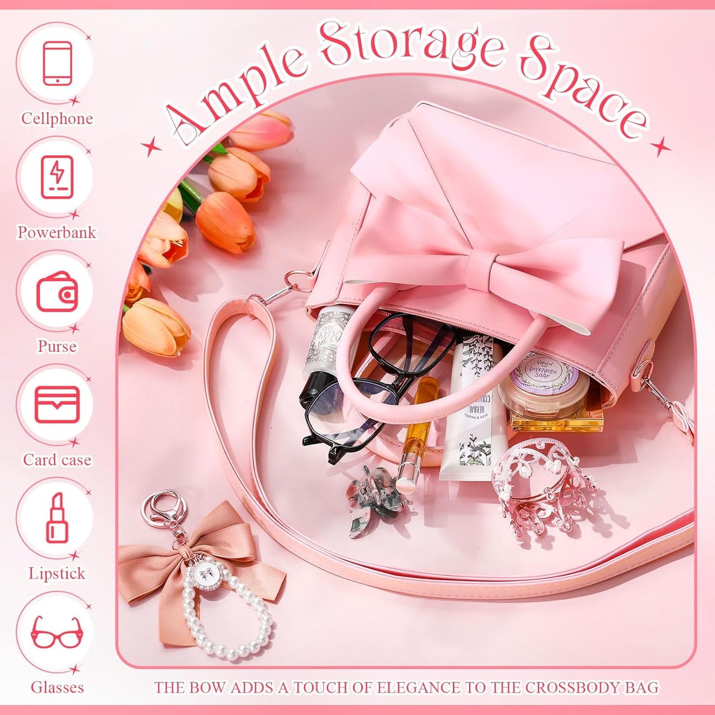 Pink Modan Online crossbody bag showcasing ample storage space, perfect cute purses for women