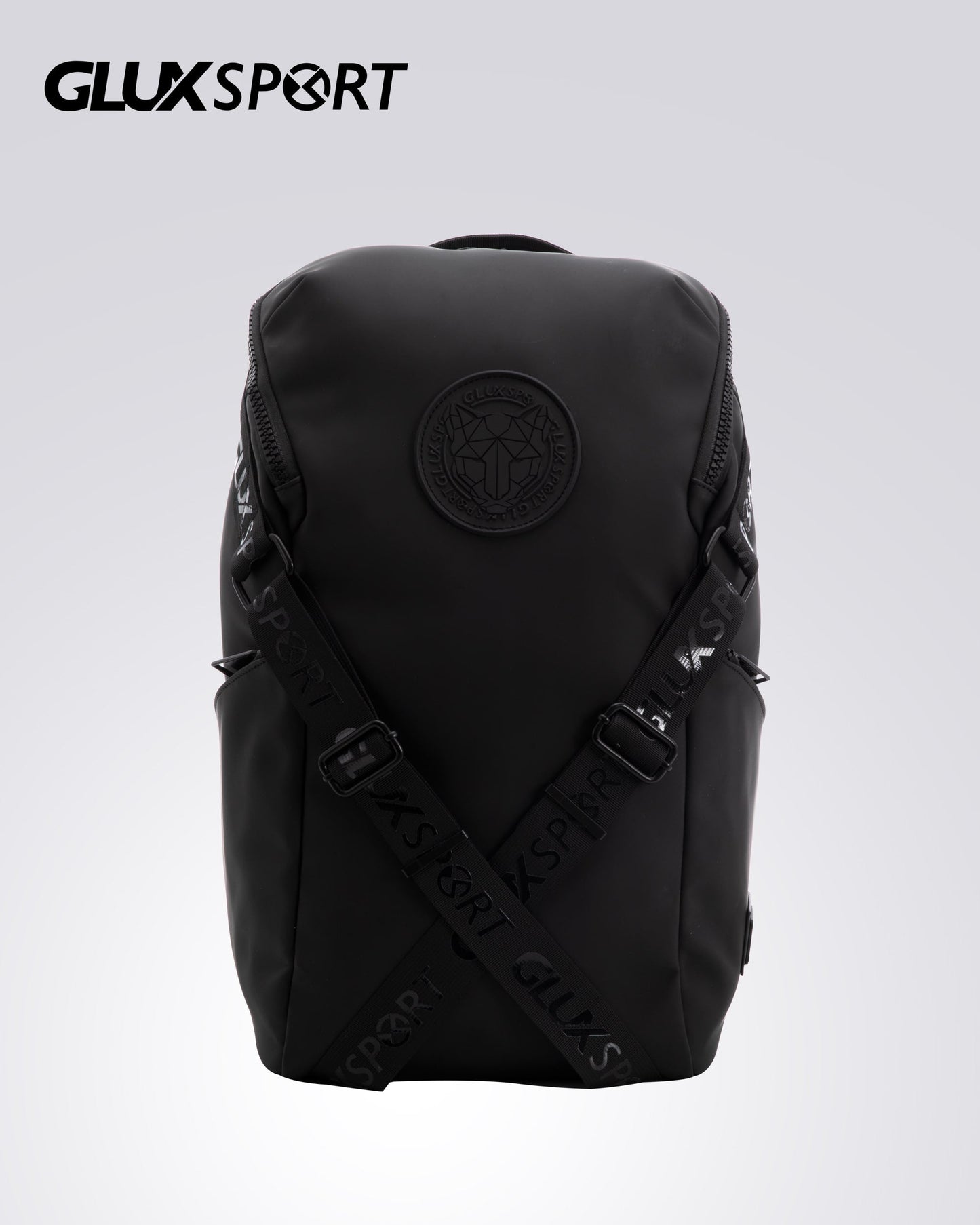 GLUX fashionable men's backpack in sleek black with logo and stylish straps