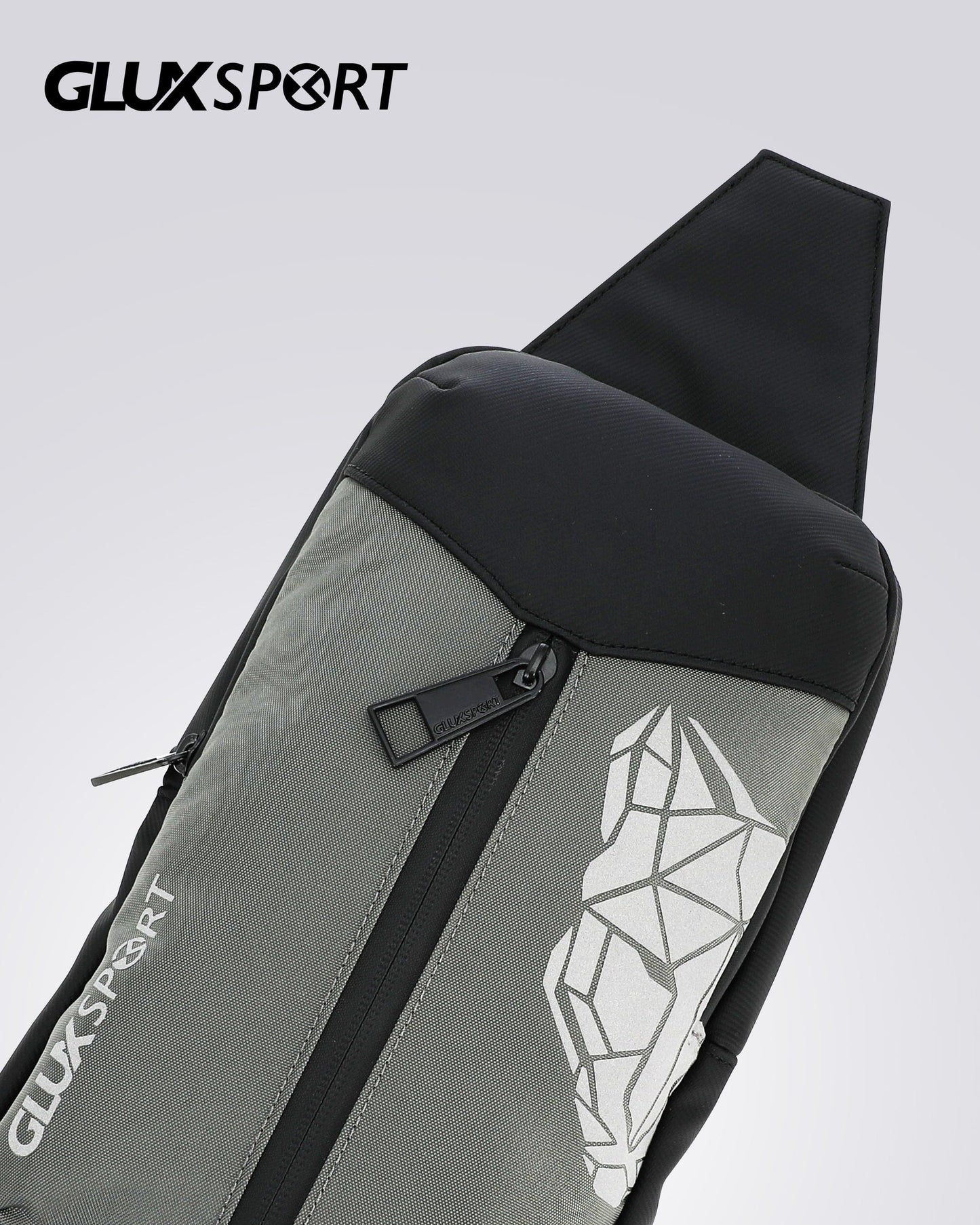 GLUX men's crossbody chest bag in grey with sleek design and zippered pocket for daily use