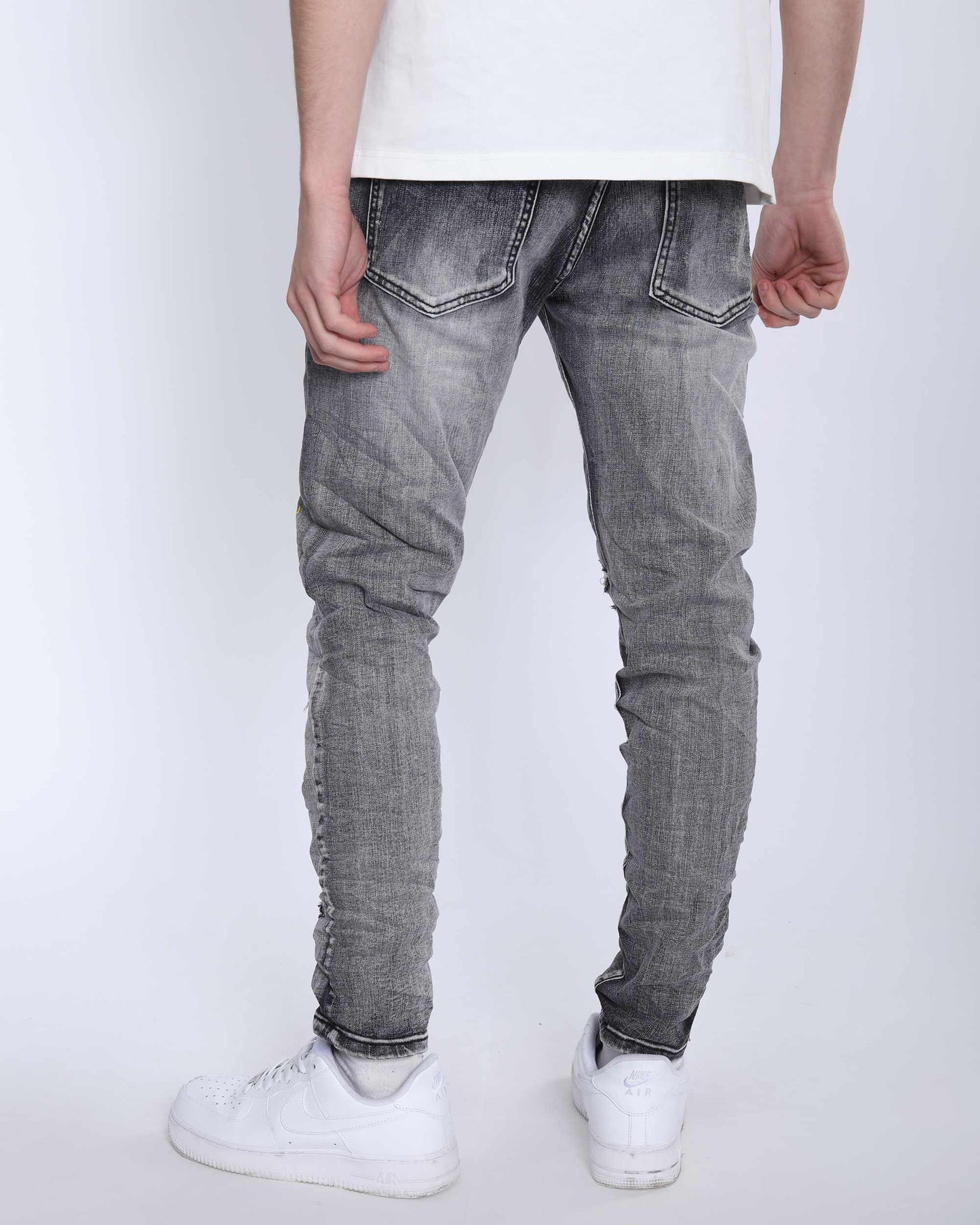 Logeqi gray slim fit jeans with a modern design for a stylish casual look