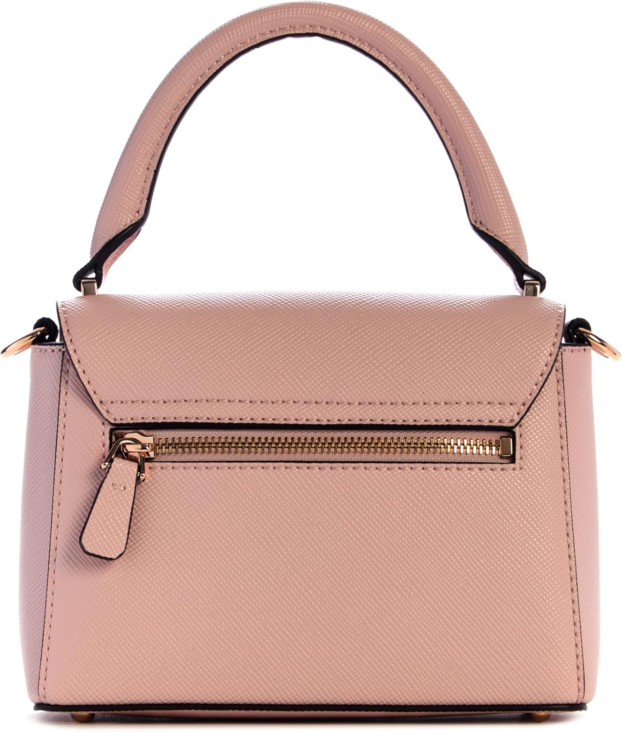 GUESS Fedana white flap bag with a structured design and a stylish zip pocket for modern elegance