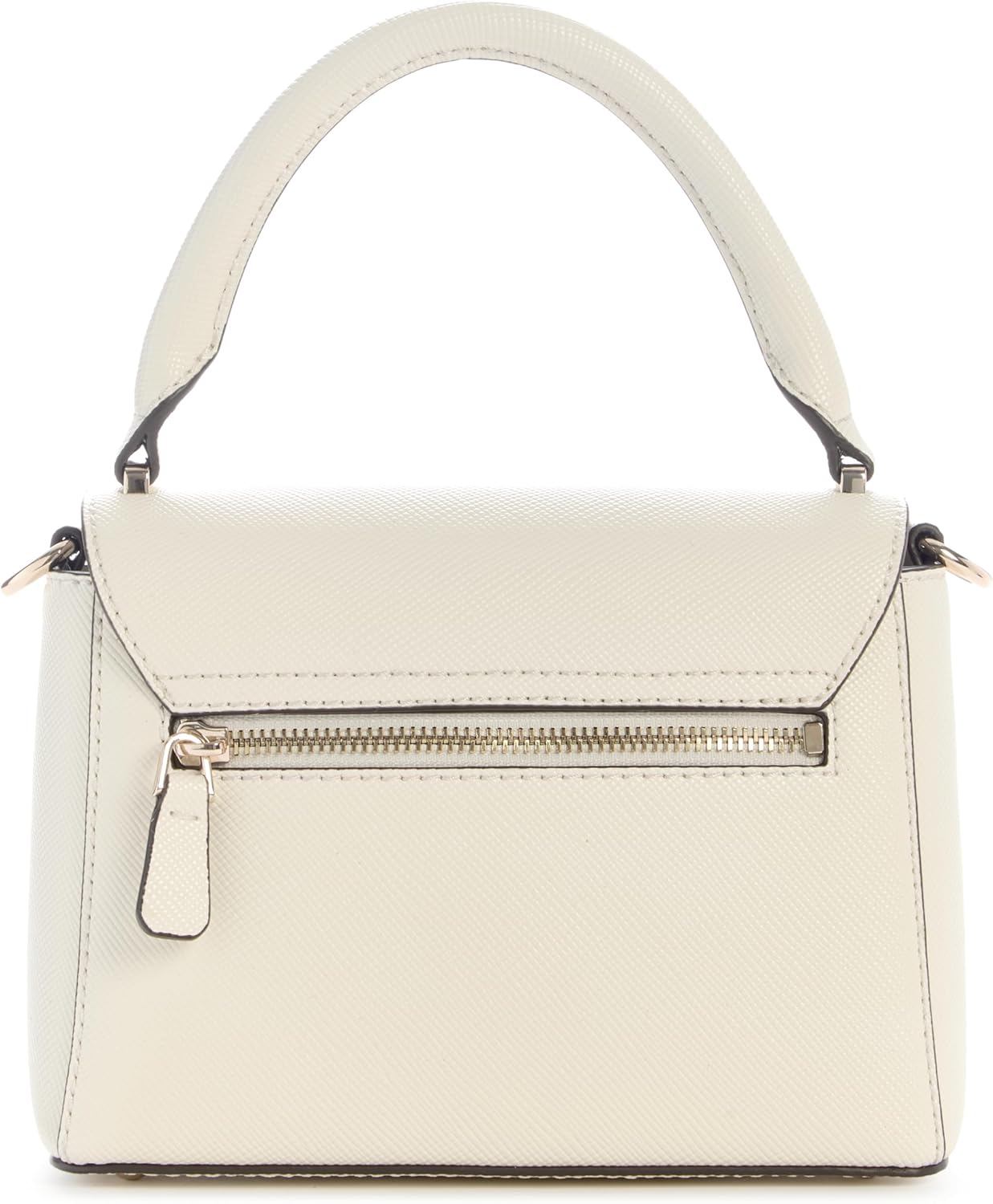 GUESS Fedana white flap bag with a stylish design and convenient back zipper pocket