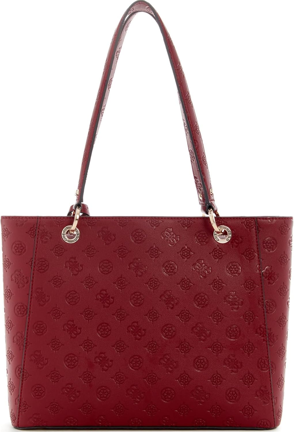 GUESS Gerty Noel tote bag in red with stylish logo pattern and sturdy shoulder straps