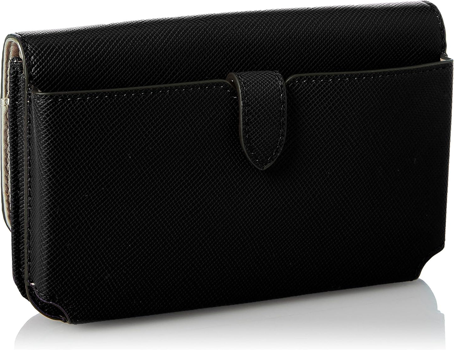 Modan Online GUESS Noelle crossbody bag in black textured leather with front flap and magnetic tab closure