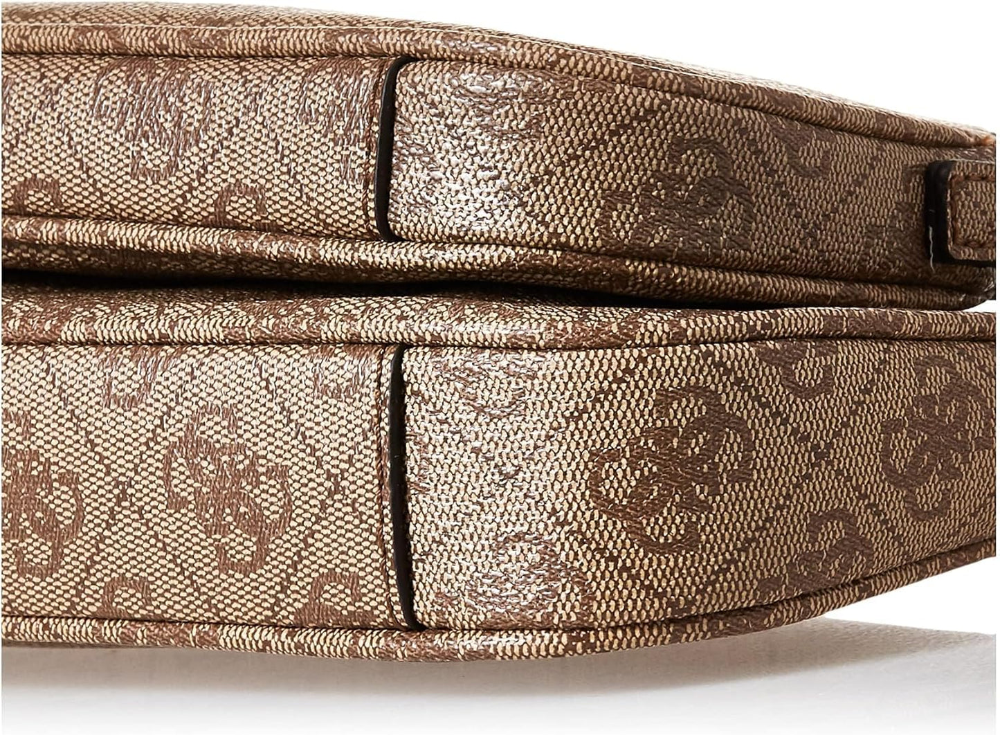 Close-up of the GUESS Noelle crossbody bag showcasing its textured fabric and stylish design