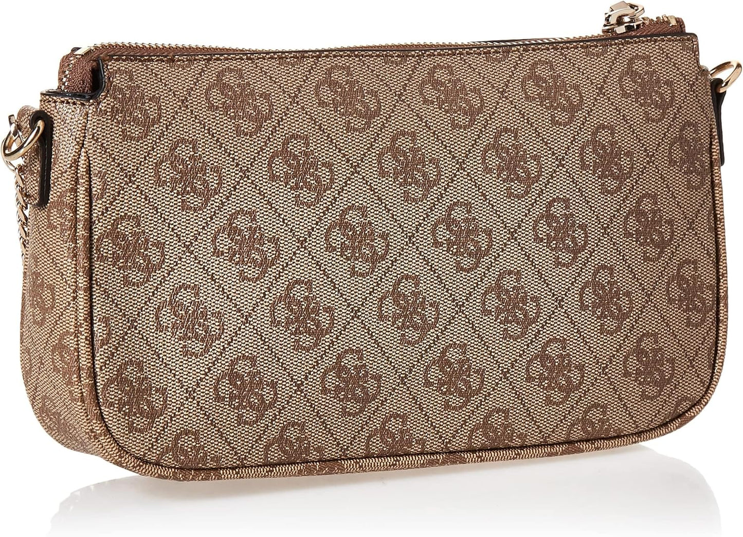GUESS Noelle crossbody bag in textured gold with logo pattern for stylish daily use