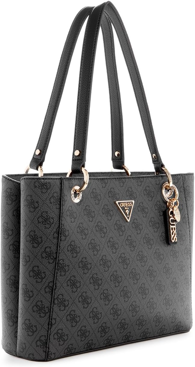 GUESS Noelle Small Tote Bag in black with double handles and logo detail for stylish everyday use