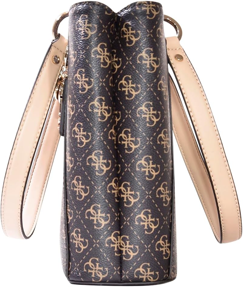 GUESS Noelle Small Tote Bag featuring a chic logo pattern and stylish shoulder straps