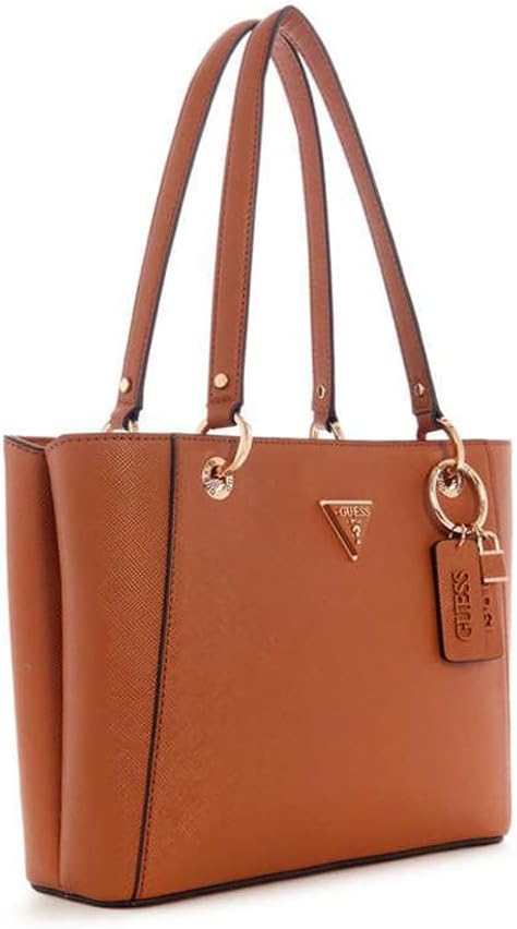GUESS Noelle Small Tote Bag in brown with stylish accents and dual handles for everyday use