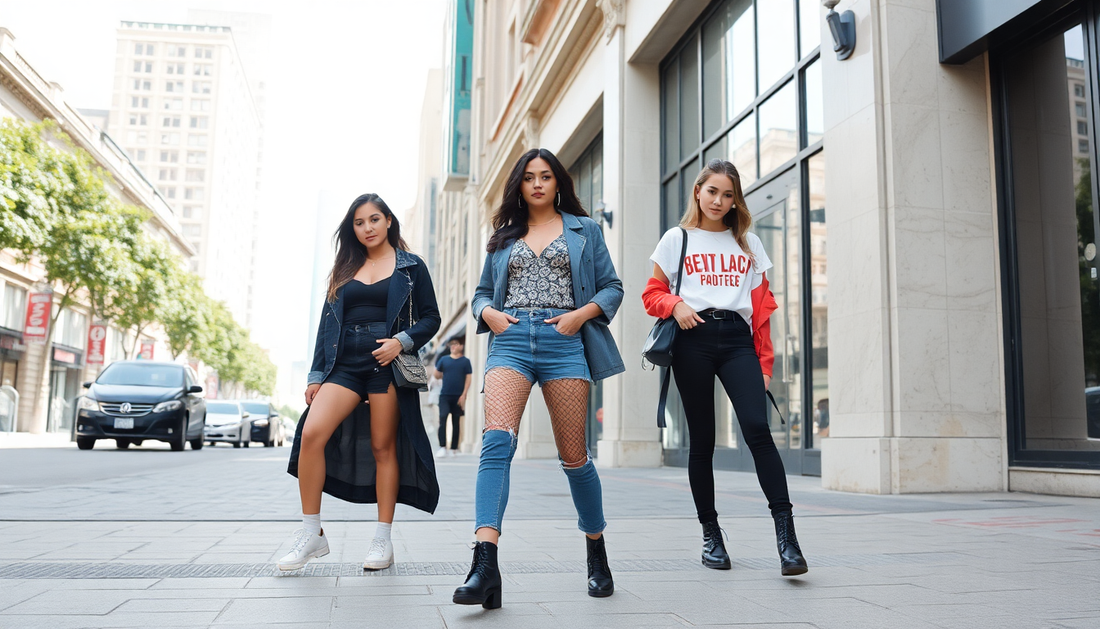 Stylish women in urban setting showcasing outfits on how to elevate your look