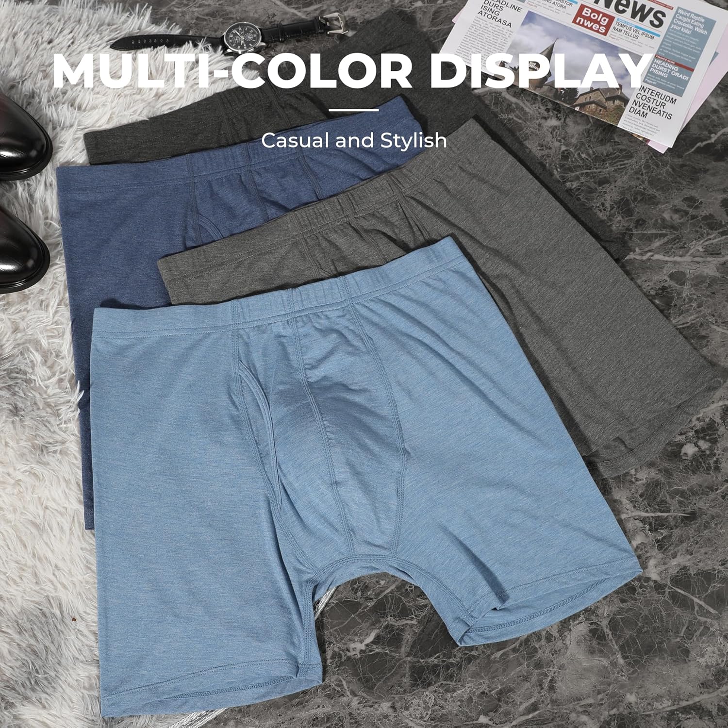 Modan Online men's bamboo boxer briefs in multiple colors for comfort and style