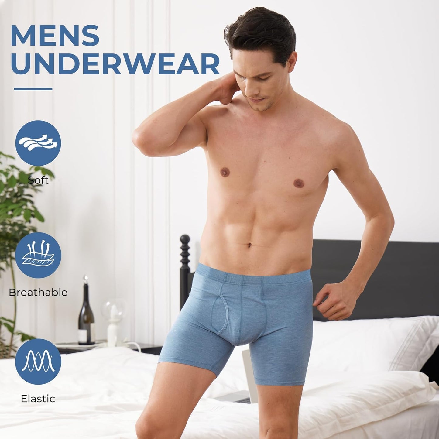 Modan Online men's bamboo boxer briefs in soft, breathable fabric for all-day comfort