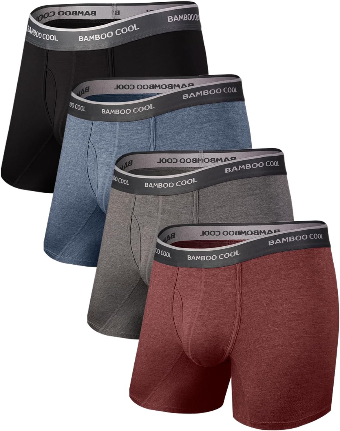 Modan Online Bamboo Men's Boxer Briefs in assorted colors for comfort and breathability
