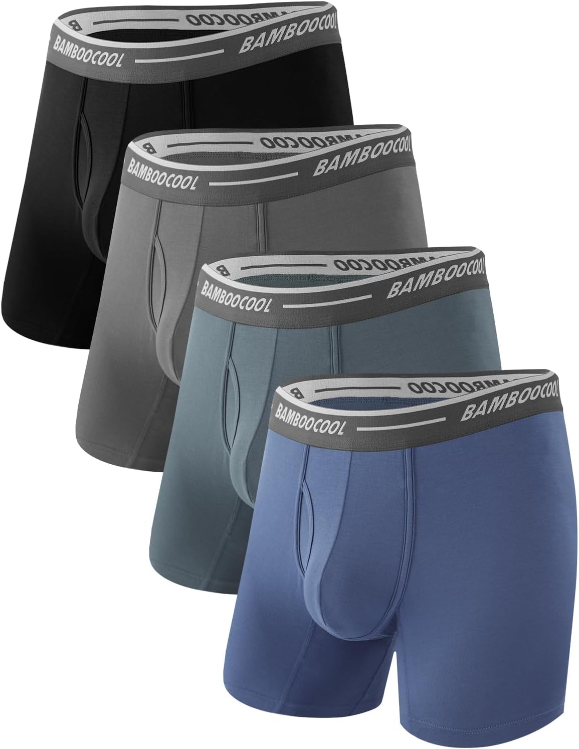 Modan Online bamboo men's boxer briefs in a set of four colors for comfort and breathability