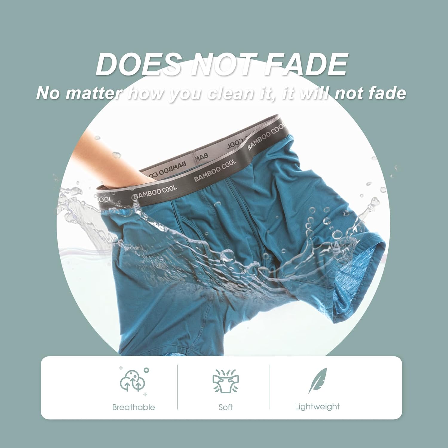 Modan Online bamboo men's boxer briefs in blue, soft and lightweight with water-resistant feature