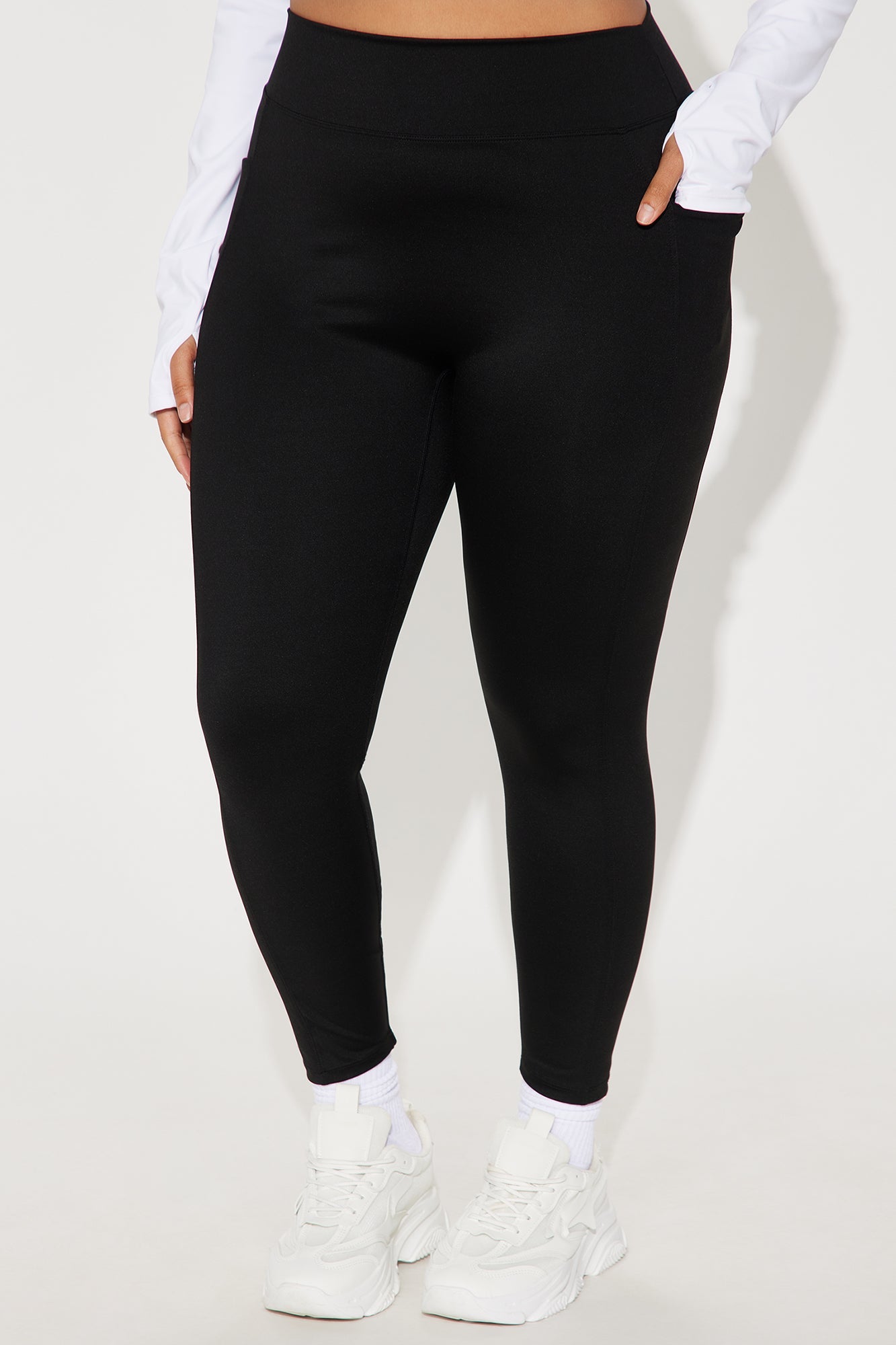 Fashion Nova black active leggings for women with a comfortable high waist for workouts and casual wear