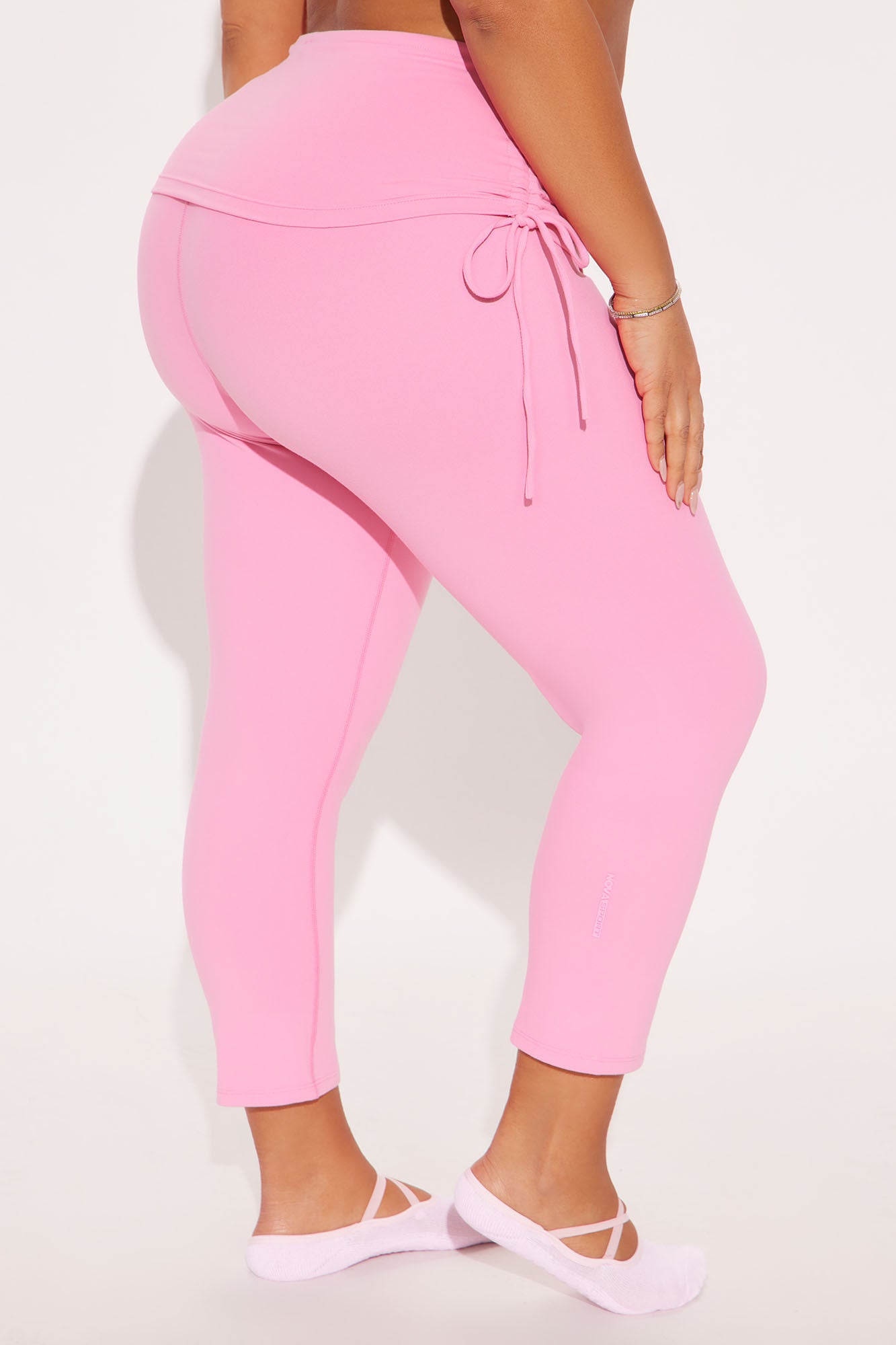 Fashion Nova bubblegum pink capri leggings with a comfortable tie waist and flattering fit