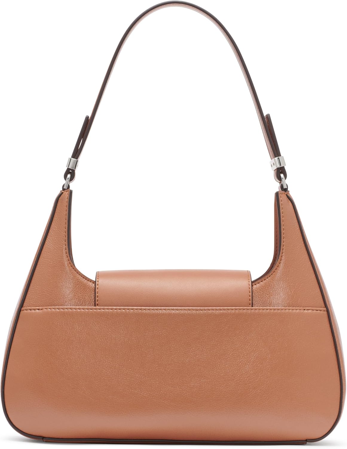 Calvin Klein almond leather shoulder bag with a sleek design and adjustable strap for everyday use