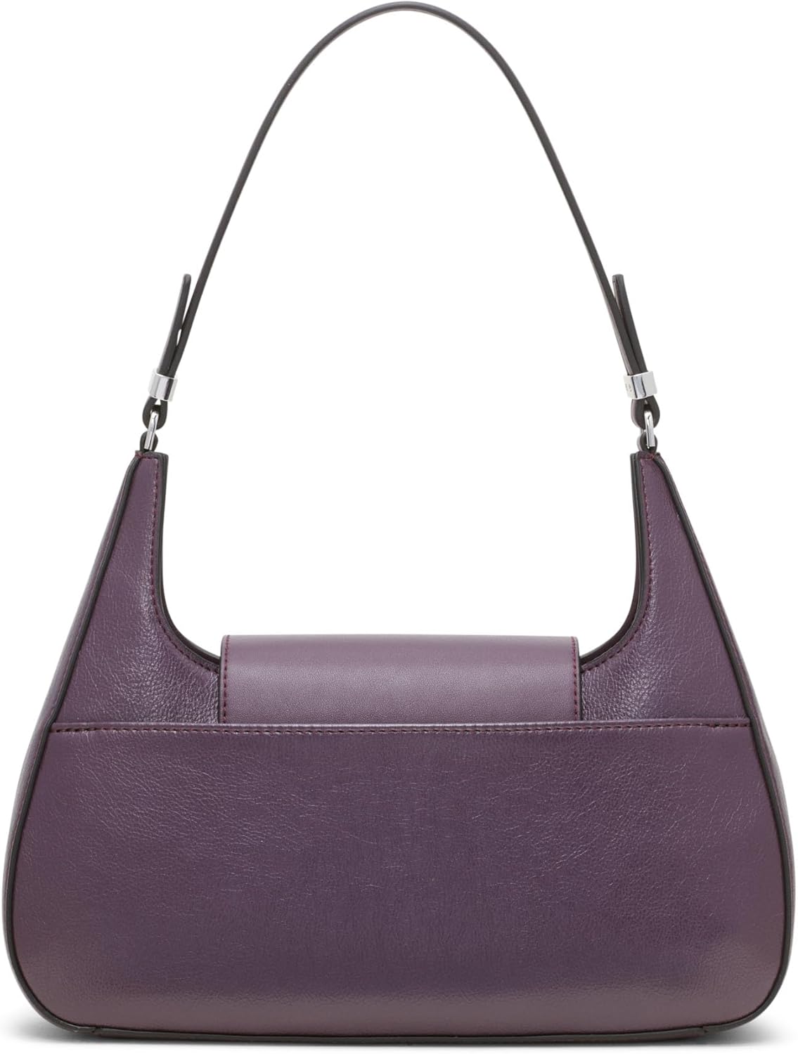 Calvin Klein almond leather shoulder bag in purple with a sleek, modern design and adjustable strap