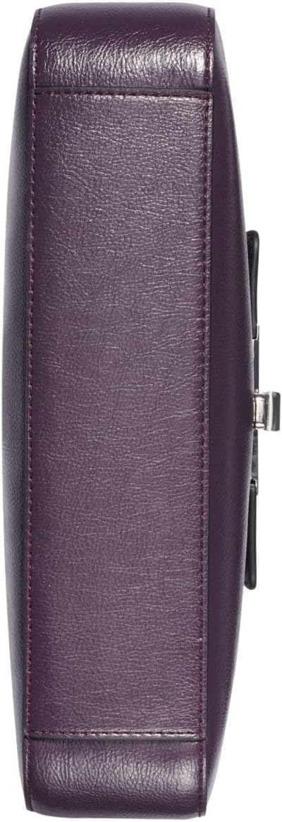 Side view of a Calvin Klein almond leather shoulder bag showcasing its elegant design and premium craftsmanship