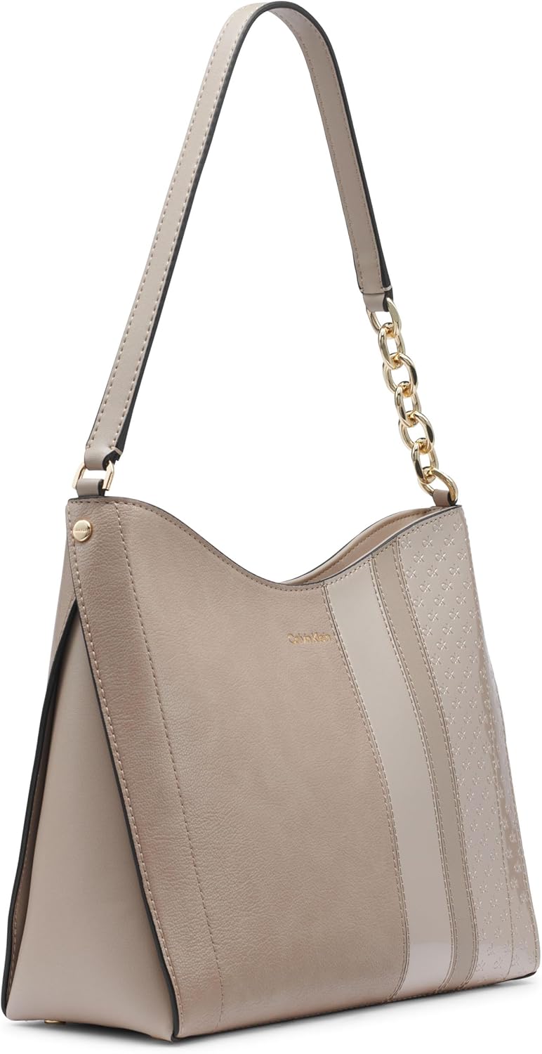 Calvin Klein brown chain shoulder bag with a stylish design and adjustable strap for versatile use