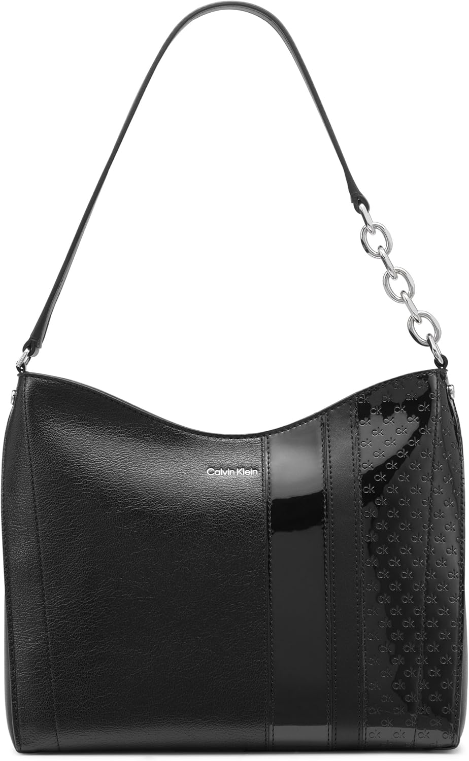 Calvin Klein brown chain shoulder bag featuring a sleek design and elegant finish for stylish outings