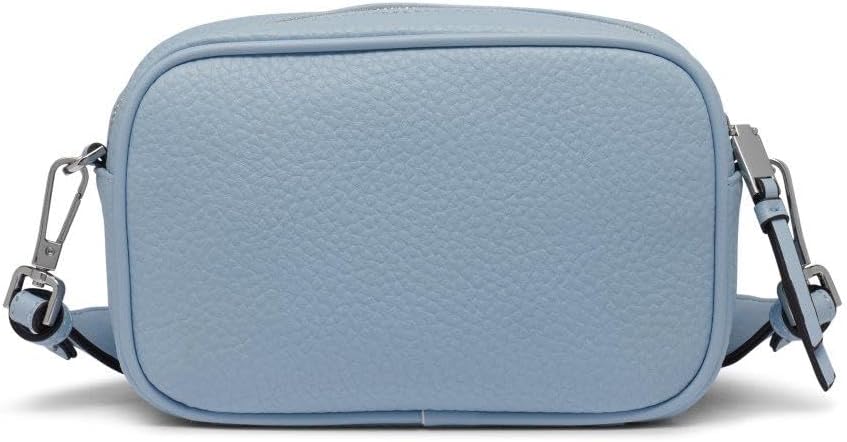 Calvin Klein camera crossbody bag in soft blue with sleek design and adjustable strap