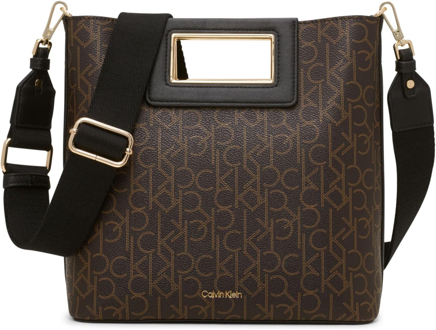 Stylish Calvin Klein crossbody bag with gold accents and adjustable strap for everyday use