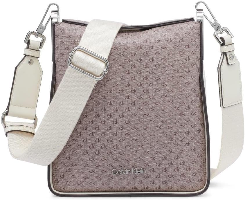 Calvin Klein crossbody bag for women in light purple with adjustable strap and logo design