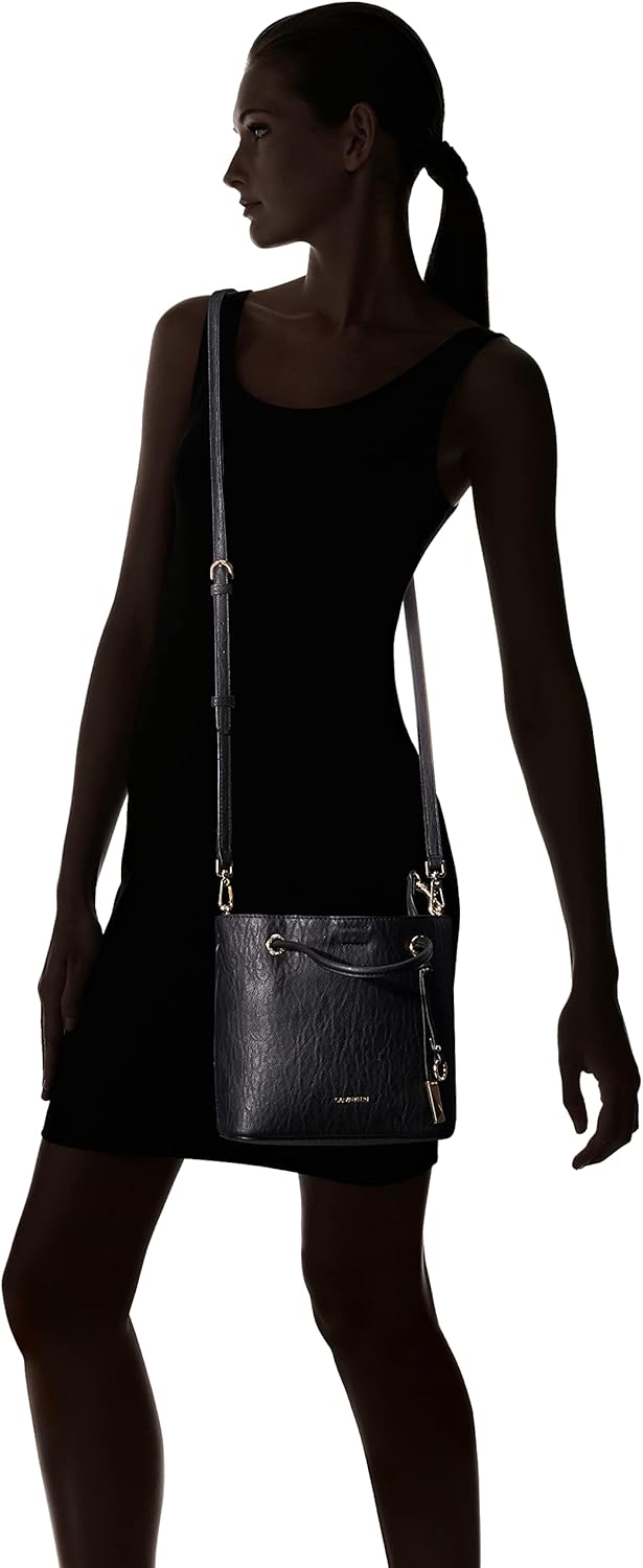 Calvin Klein Gabrianna Bubble Crossbody Bag in black, worn casually for a stylish look