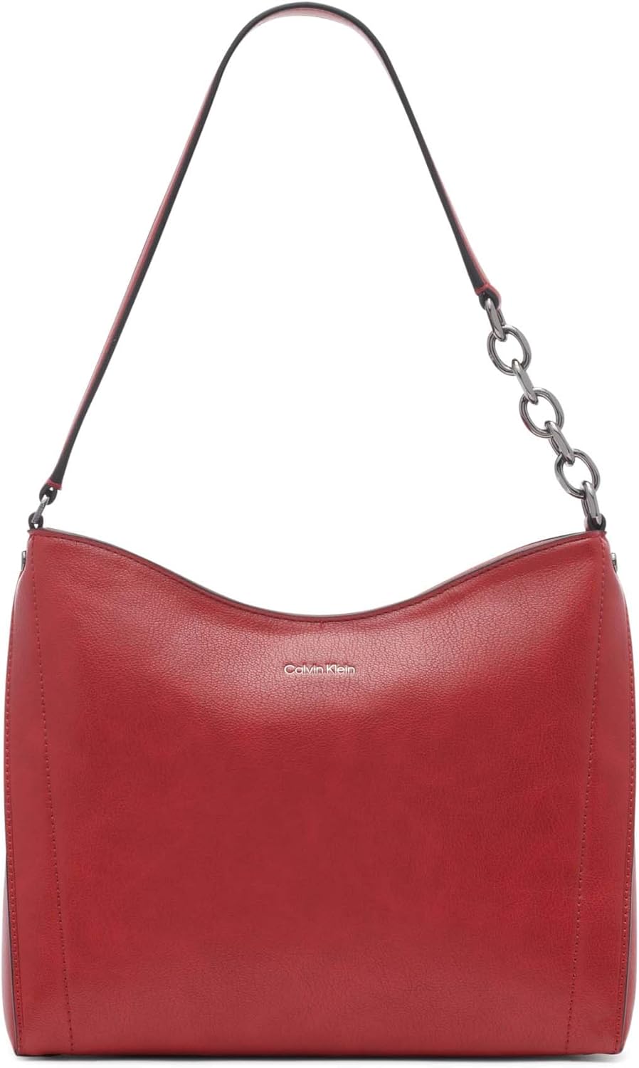 Calvin Klein brown chain shoulder bag with a sleek design and adjustable strap for versatile styling