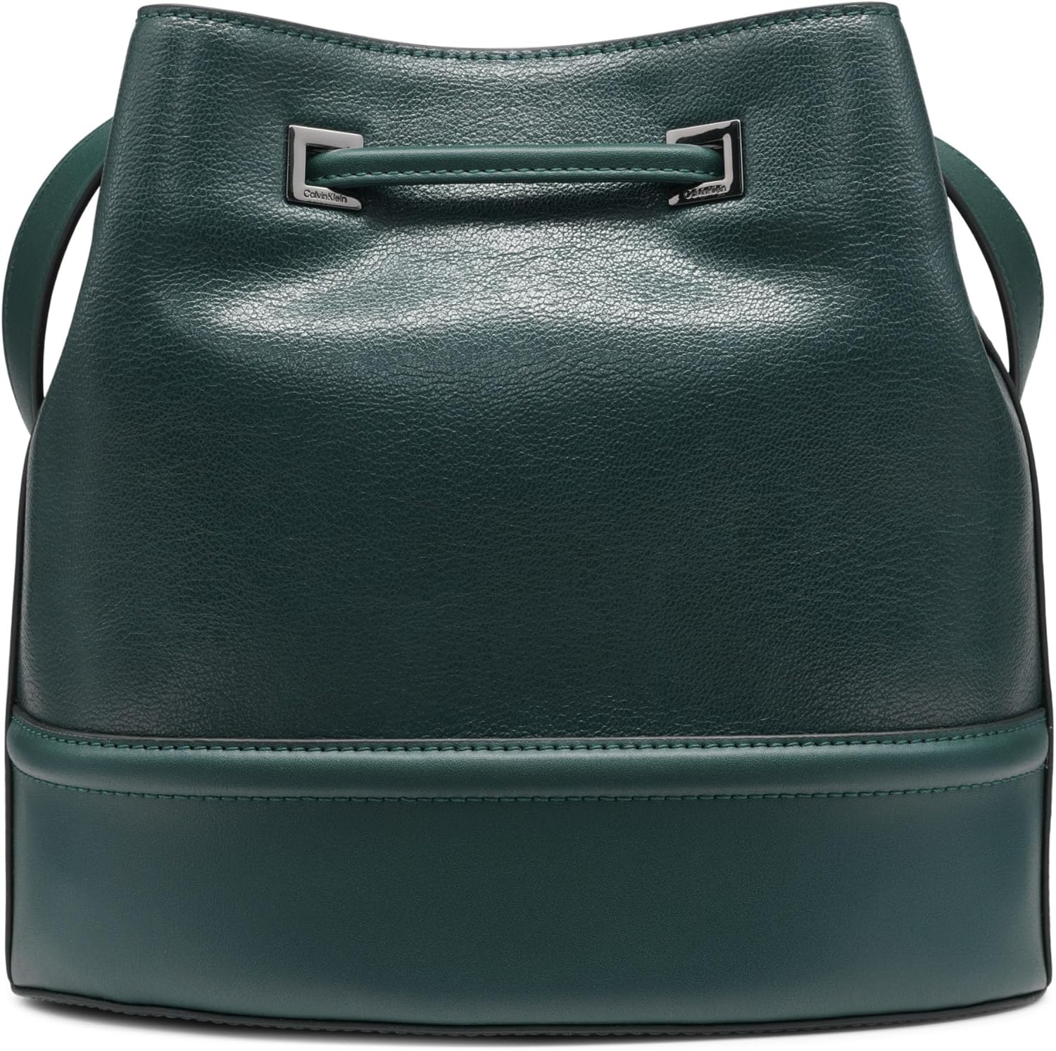 Calvin Klein silver bucket bag with a sleek green finish and elegant design for everyday use