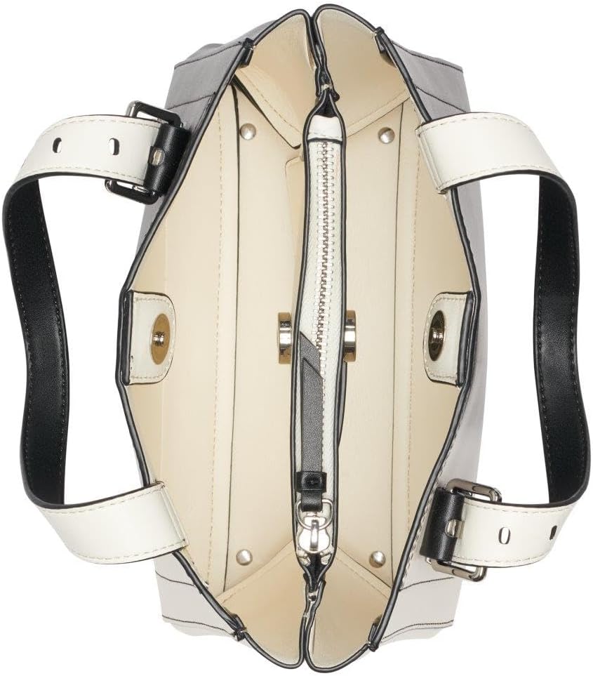 Calvin Klein triple compartment crossbody bag with spacious interior and dual handles in elegant design