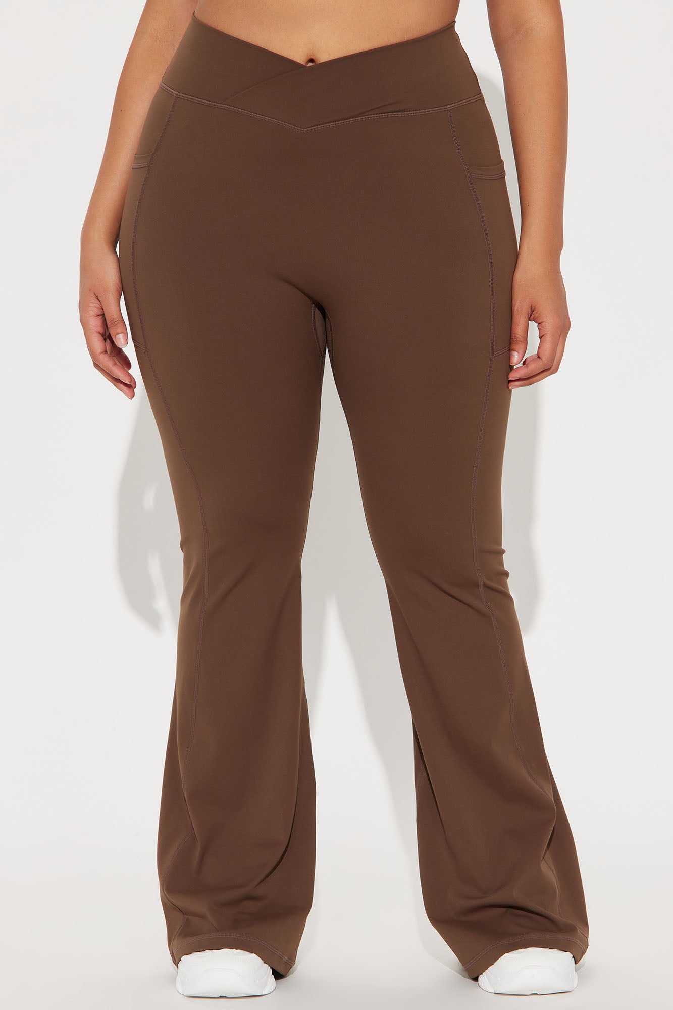 Chocolate brown active leggings from Fashion Nova with a flattering fit for workouts
