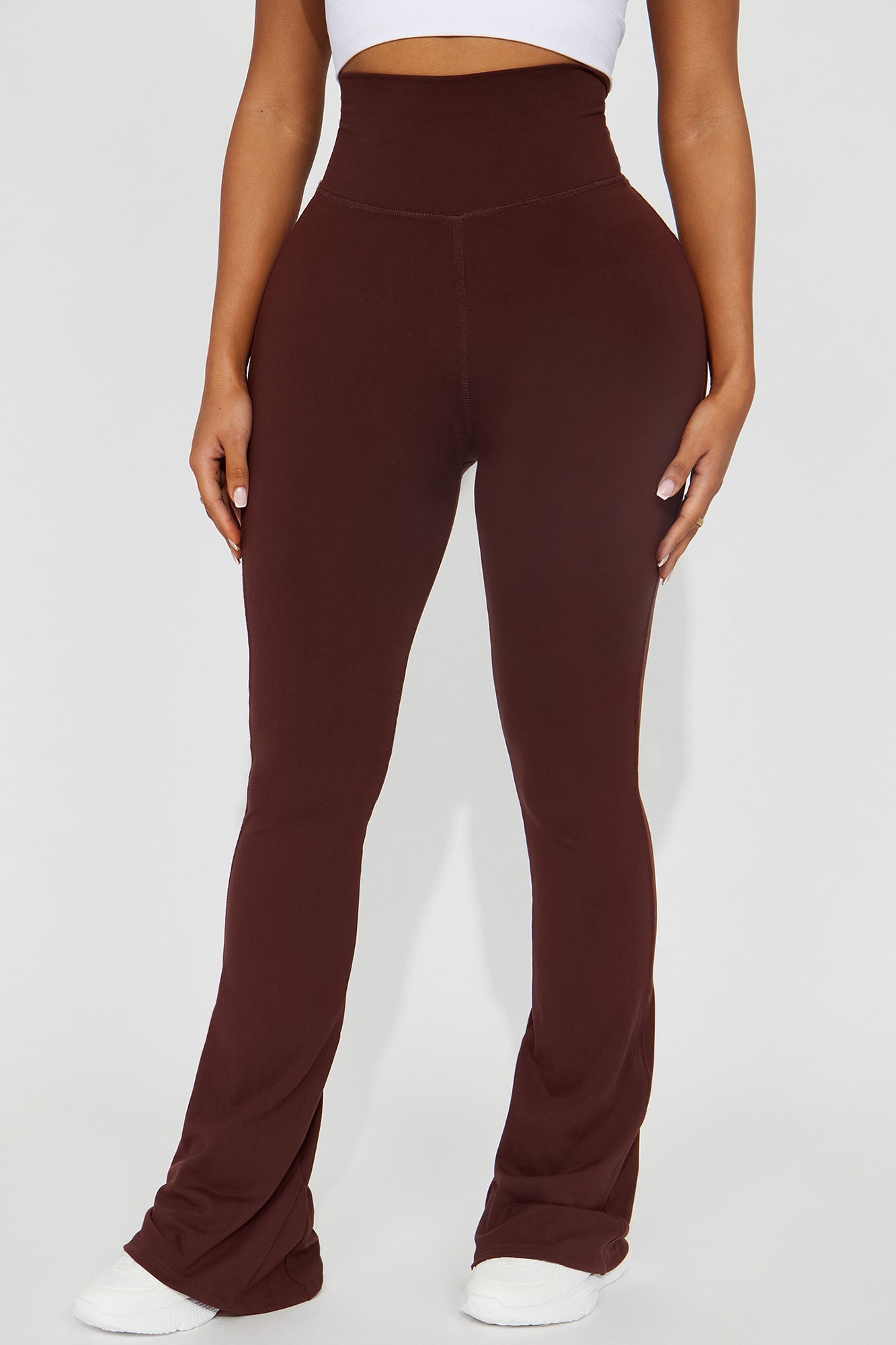 Chocolate yoga pants for women with a high waist and flared design for a stylish look