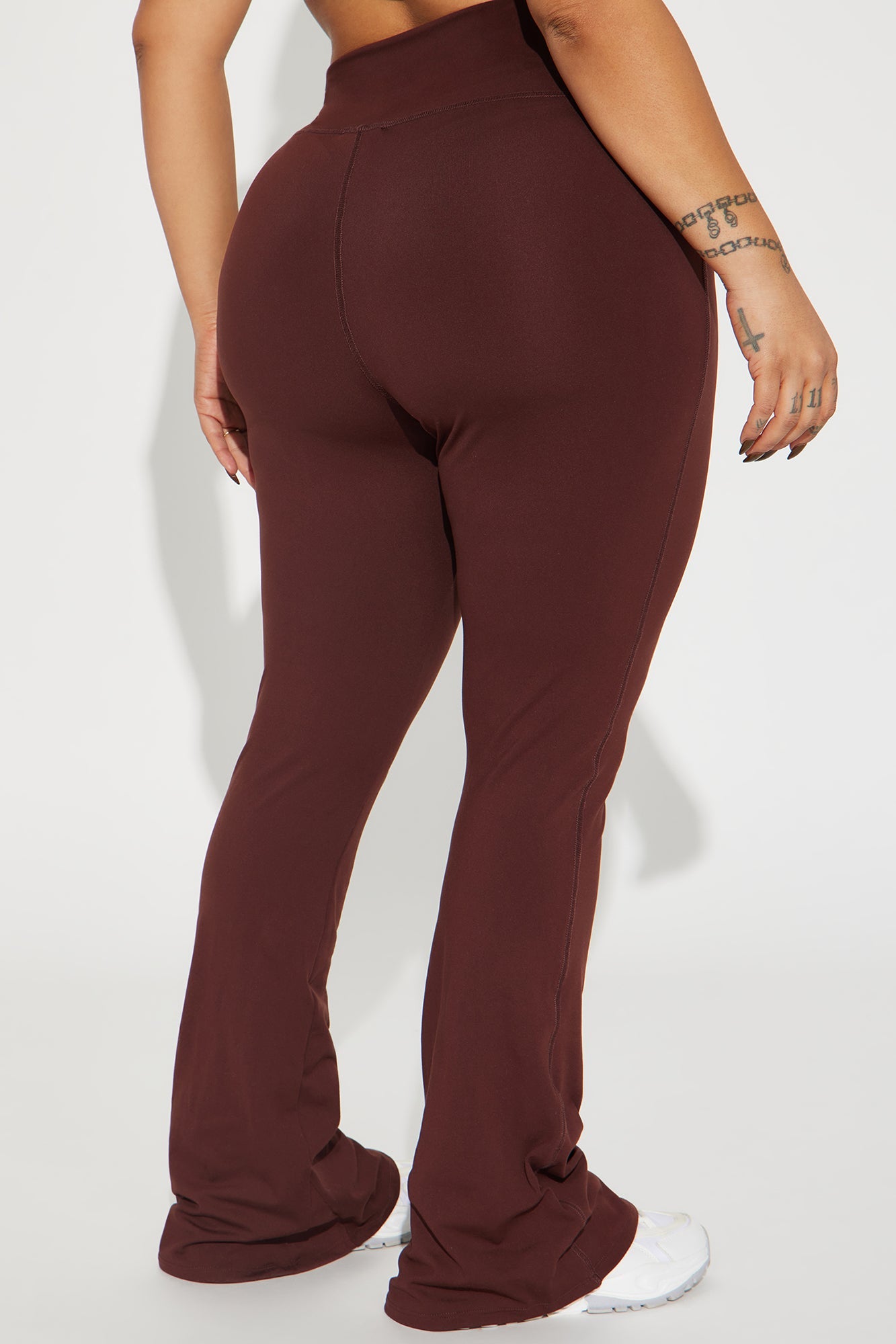 Chocolate yoga pants for women with a flared design for comfort and style