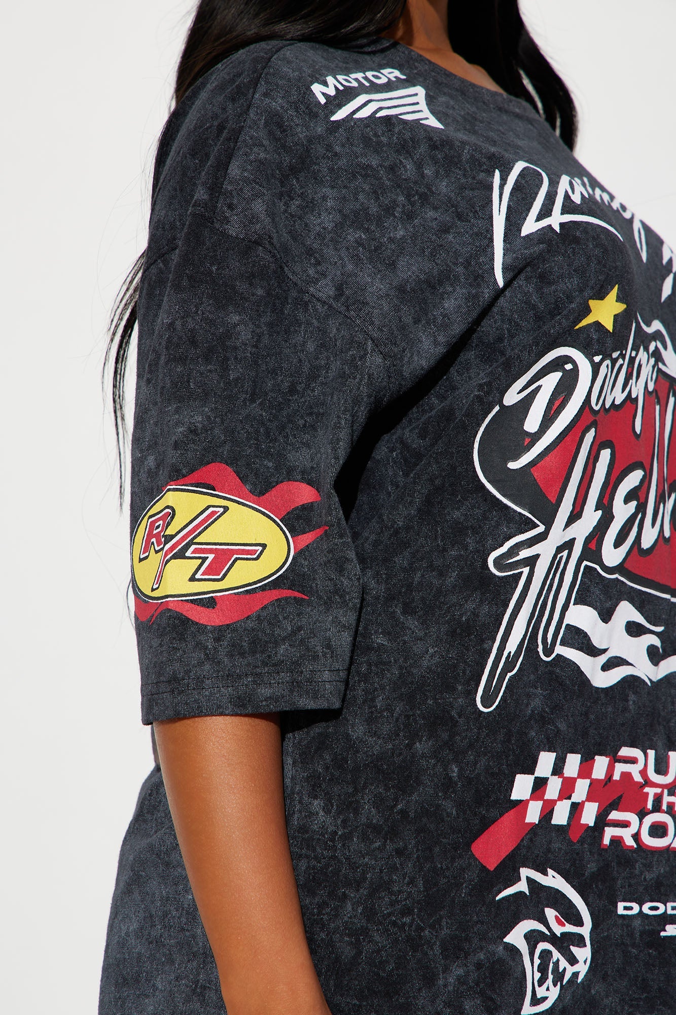 Fashion Nova Dodge Hellcat vintage tee featuring bold graphics and relaxed fit for stylish casual wear