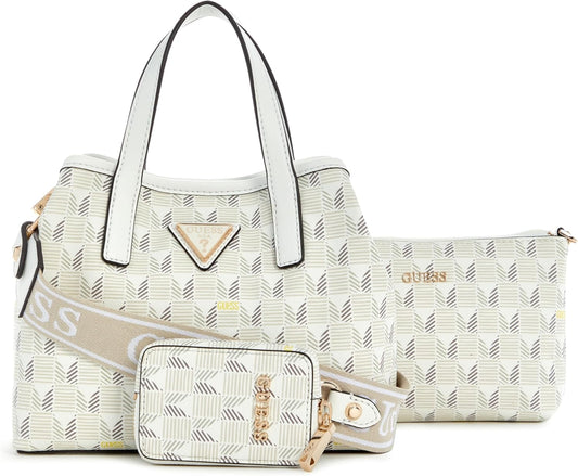 GUESS Wave Mini Tote Stone with detachable pouch and stylish strap for versatile use