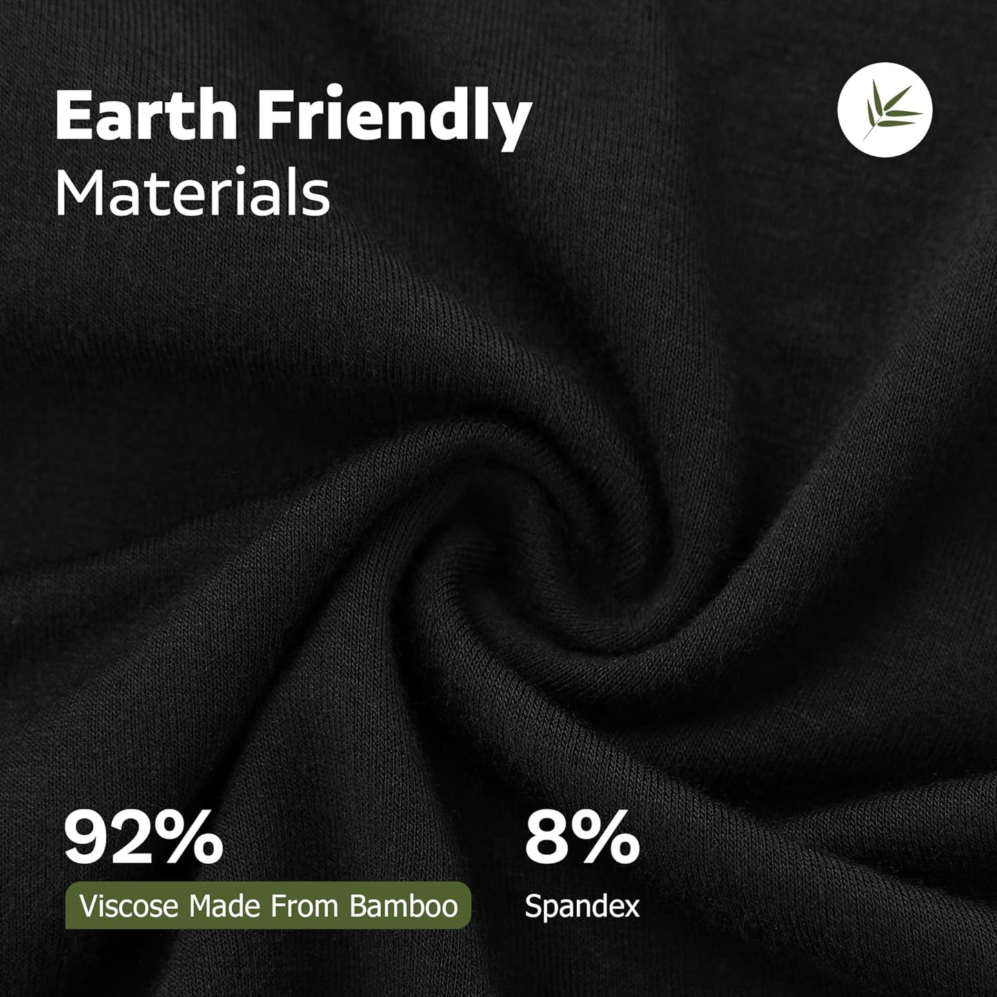 Soft and stretchy men's bamboo boxer briefs made from 92% viscose and 8% spandex for comfort