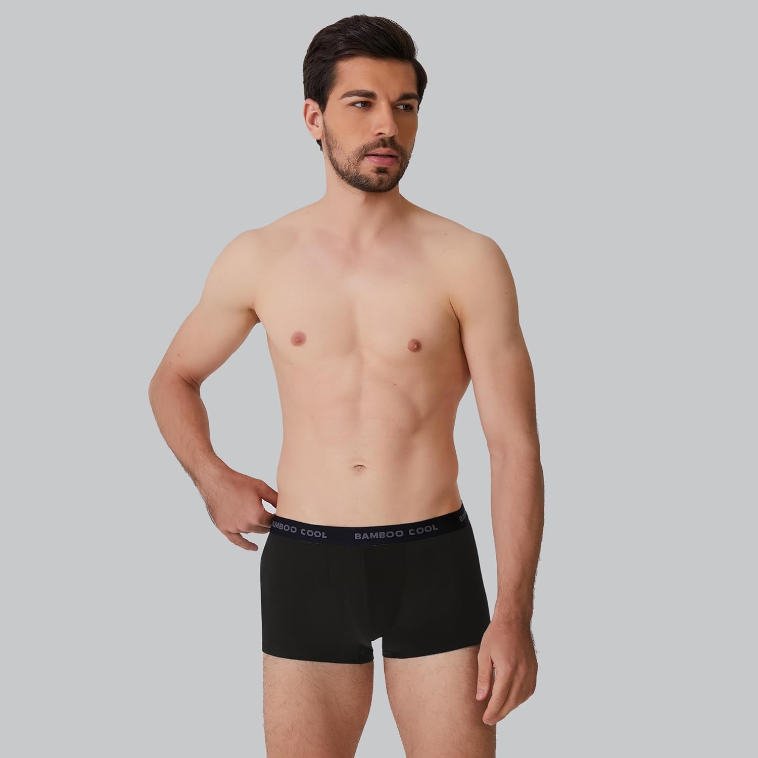 Modan Online men's bamboo boxer briefs in black for comfort and breathability