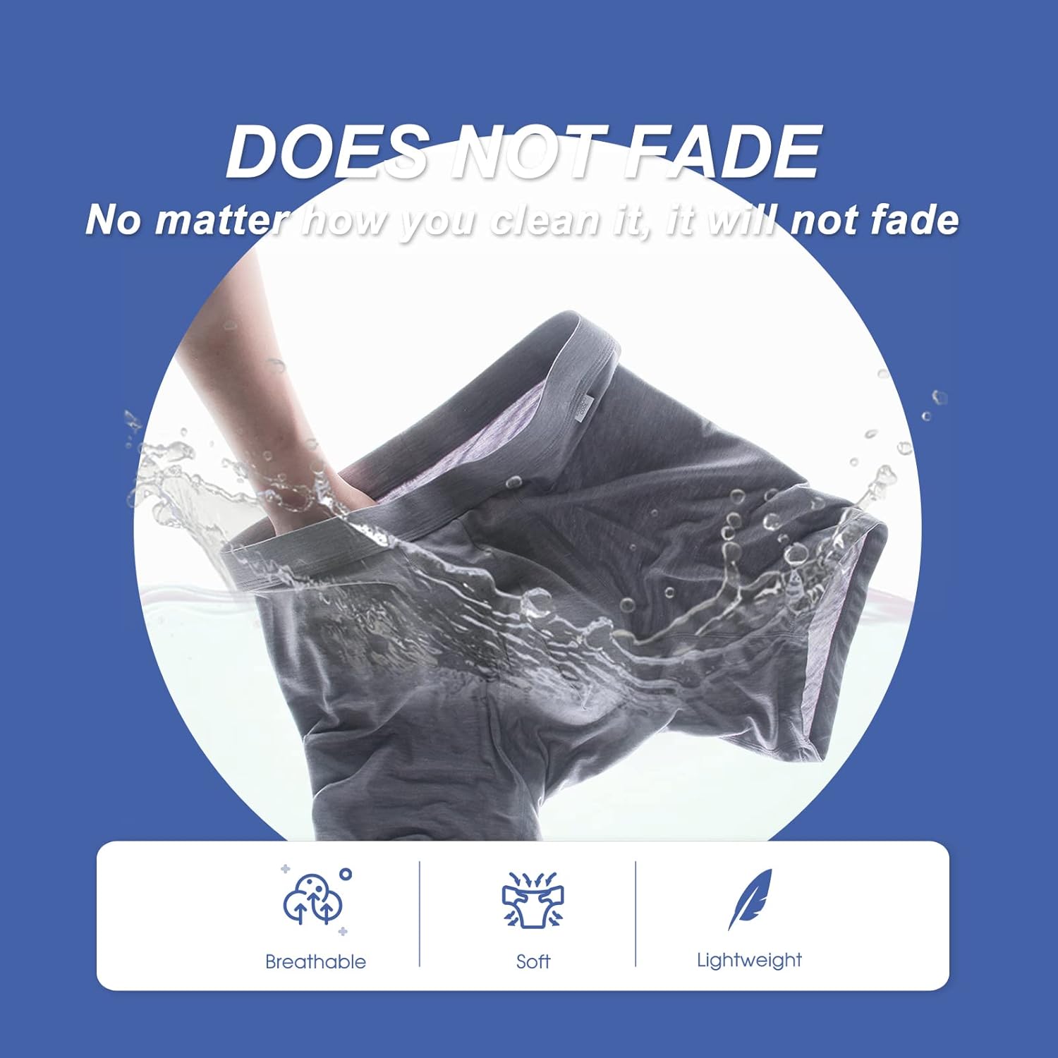 Men's bamboo boxer briefs featuring breathable, soft fabric that does not fade after washing