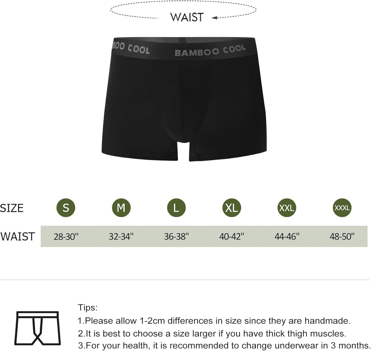 Modan Online men's bamboo boxer briefs in black with comfortable fit and breathable material