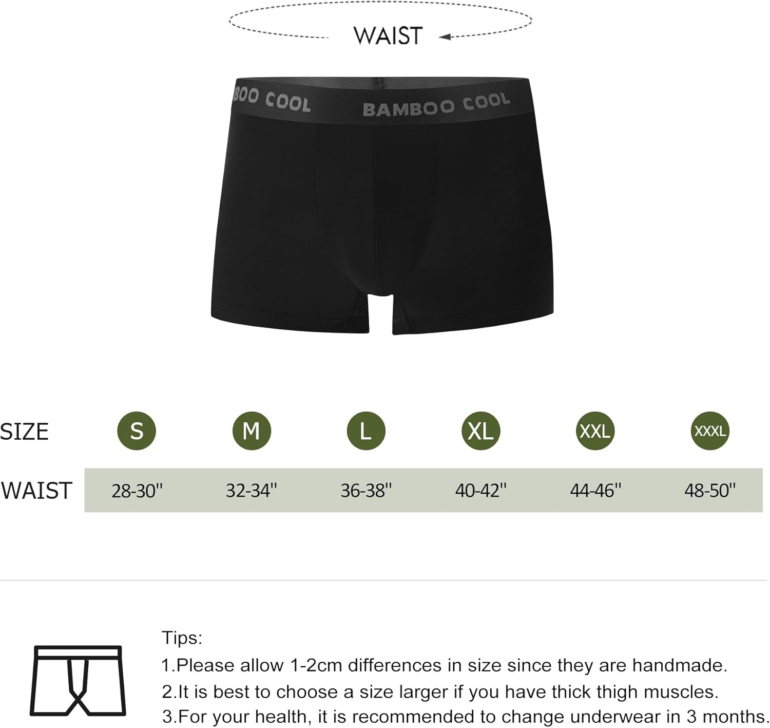 Modan Online men's bamboo boxer briefs in black with comfortable fit and breathable material