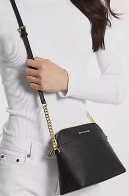 Stylish Michael Kors crossbody bag in black with gold accents and adjustable strap for everyday use
