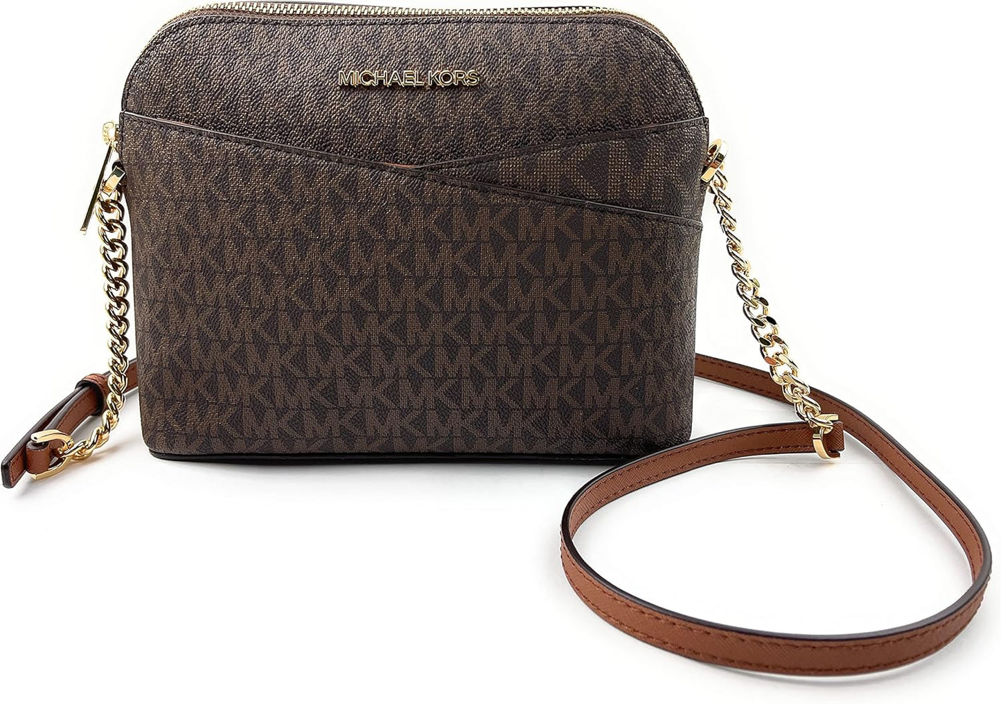 Michael Kors crossbody leather handbag with logo print and adjustable shoulder strap for everyday use