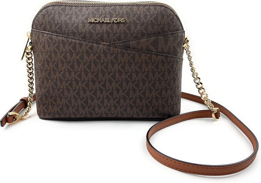 Michael Kors crossbody leather handbag with logo print and adjustable shoulder strap for everyday use